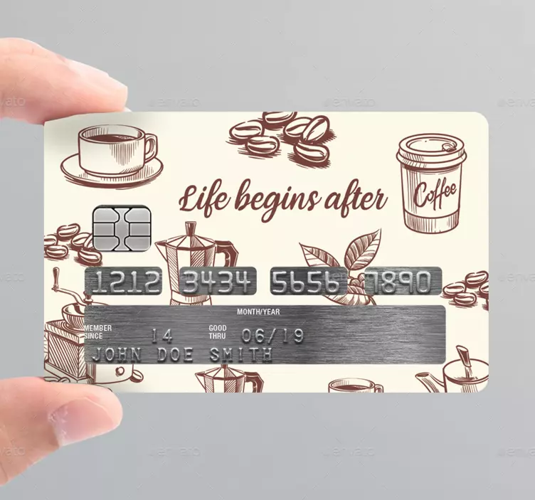 Vinil para cartão a vida começa após o café - TenStickers
