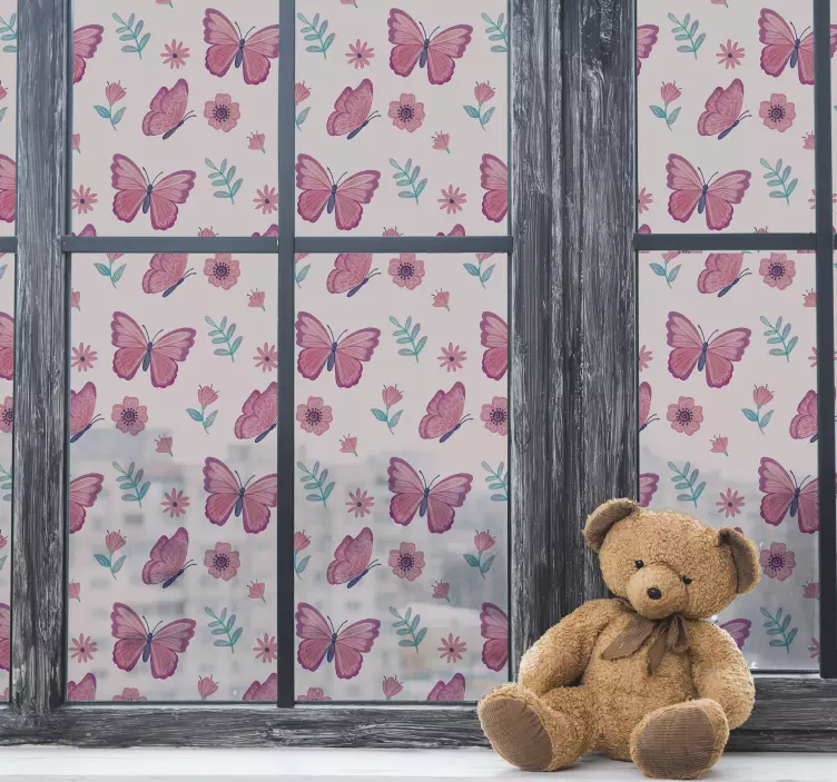 autocolante colorida da janela das borboletas - TenStickers