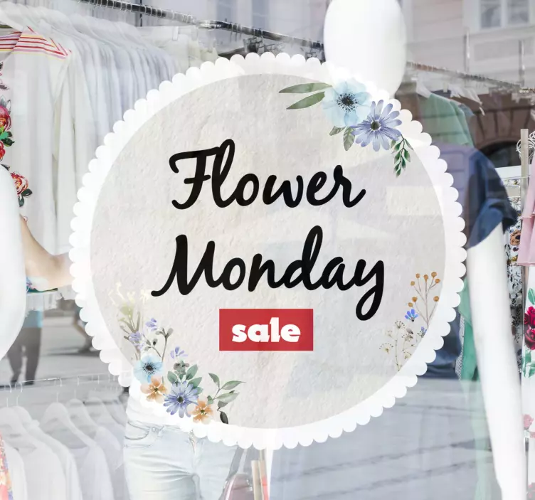 vinil decorativo para janelasespecial com molduras florais - TenStickers