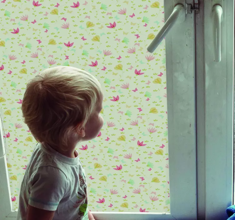 autocolante de janela de flores e borboletas - TenStickers