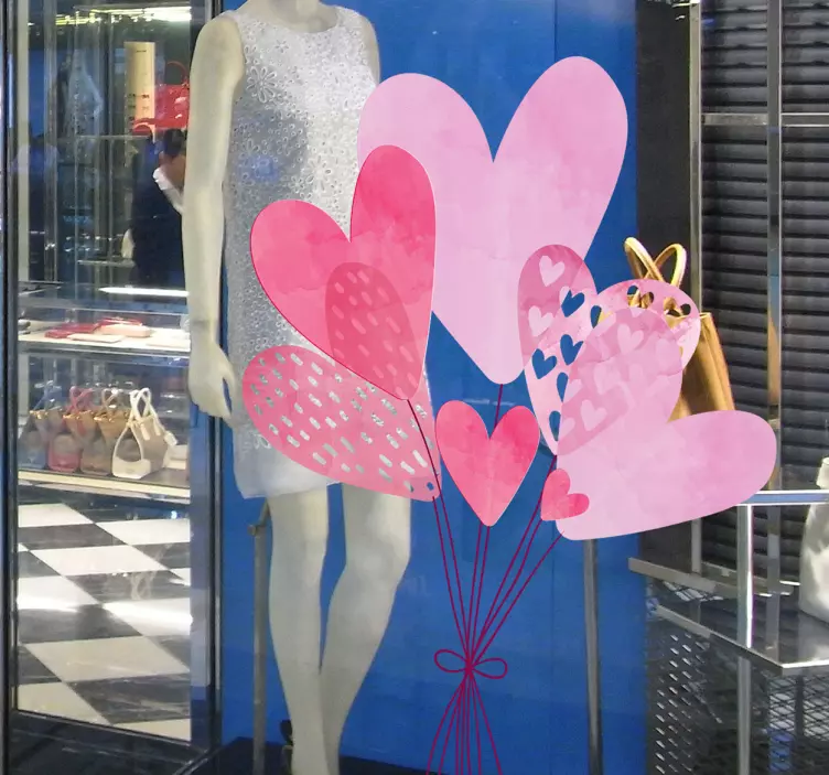 Vinil decorativo para montras corações - TenStickers