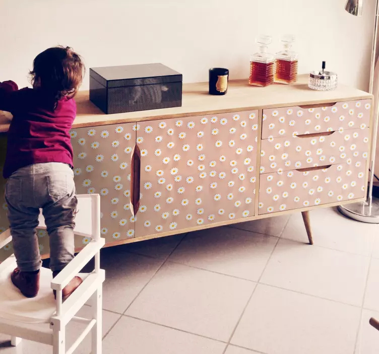 Autocolante para móveis Padrão de margaridas - TenStickers