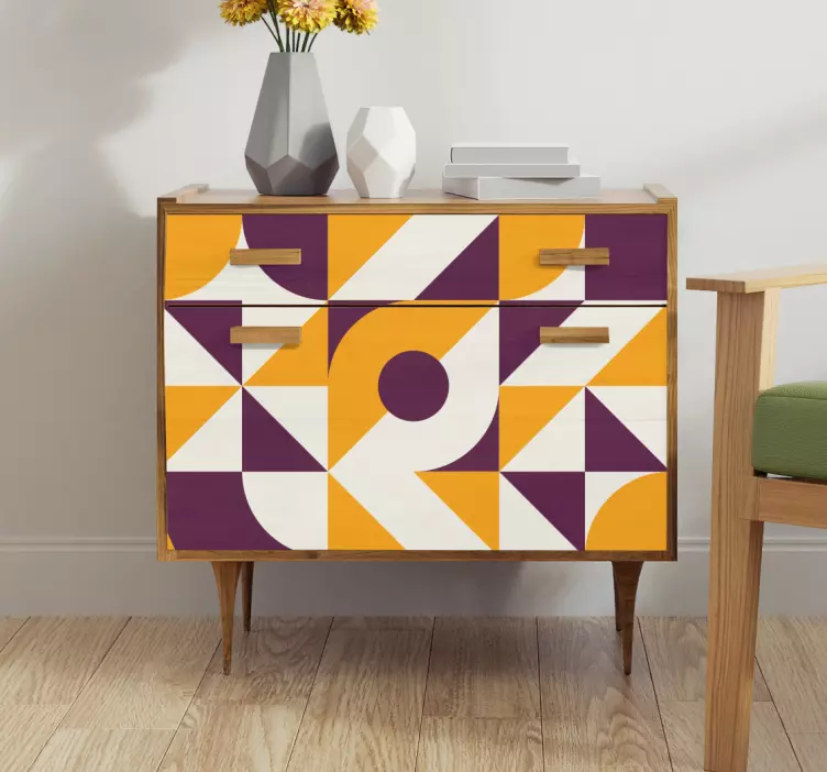 Autocolante para mobília vintage abstrato - TenStickers