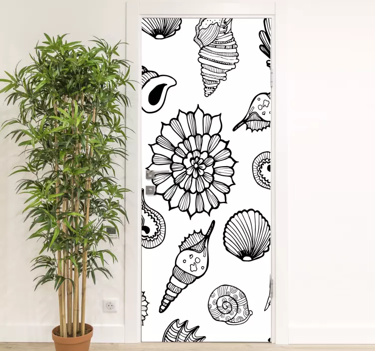 Autocolante decorativo para portas Padrão náutico - TenStickers