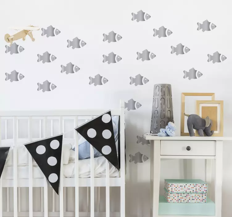 Vinil decorativo peixes infantis prateados - TenStickers