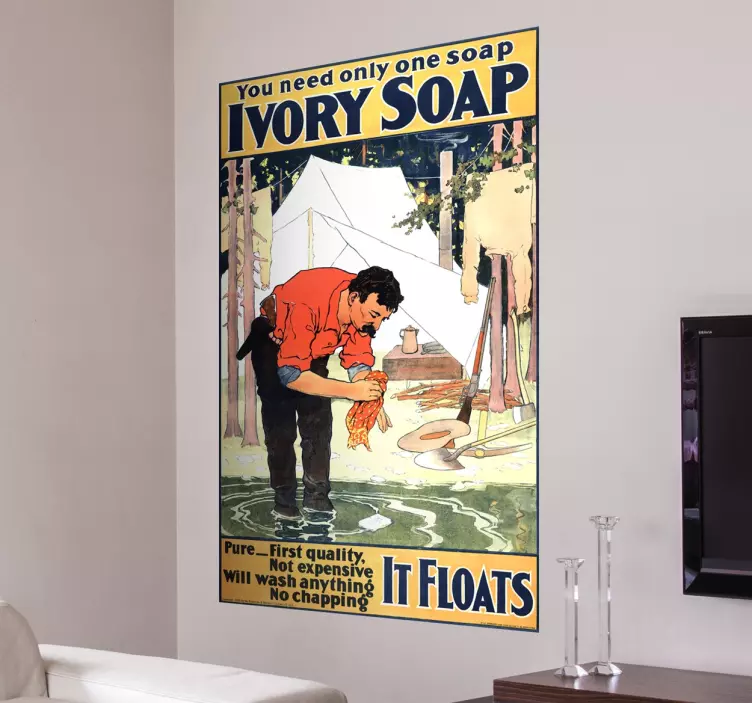Vinil decorativo poster vintage Ivory Soap - TenStickers