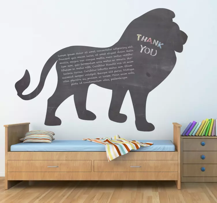 Vinil decorativo quadro preto ardósia leão - TenStickers
