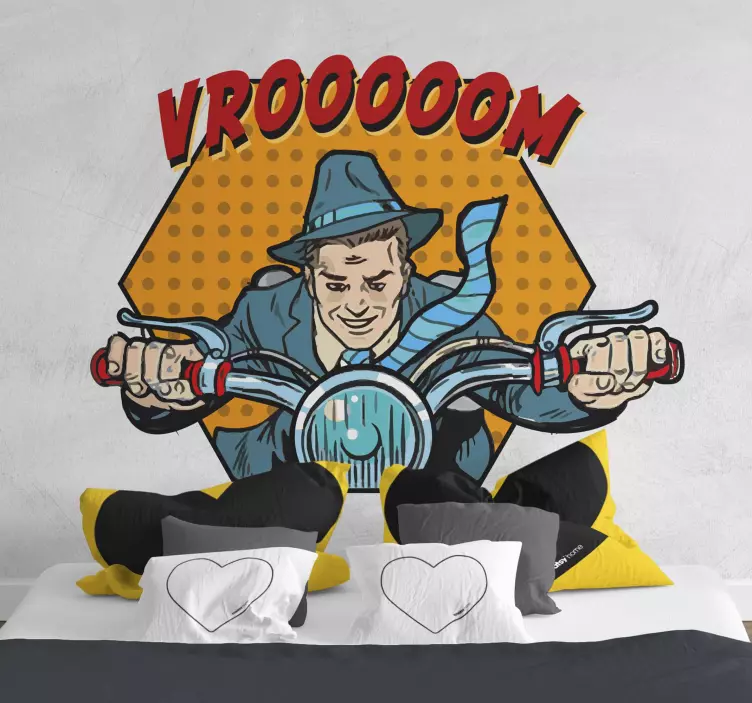 Autocolante retro Mota estilo cartoon - TenStickers