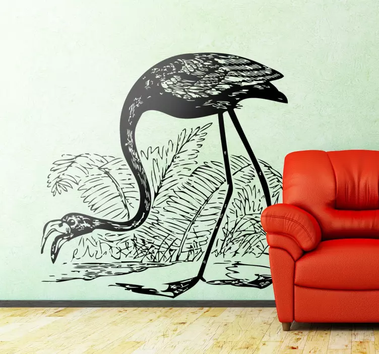 Vinil Decorativo Silhueta Flamingo - TenStickers