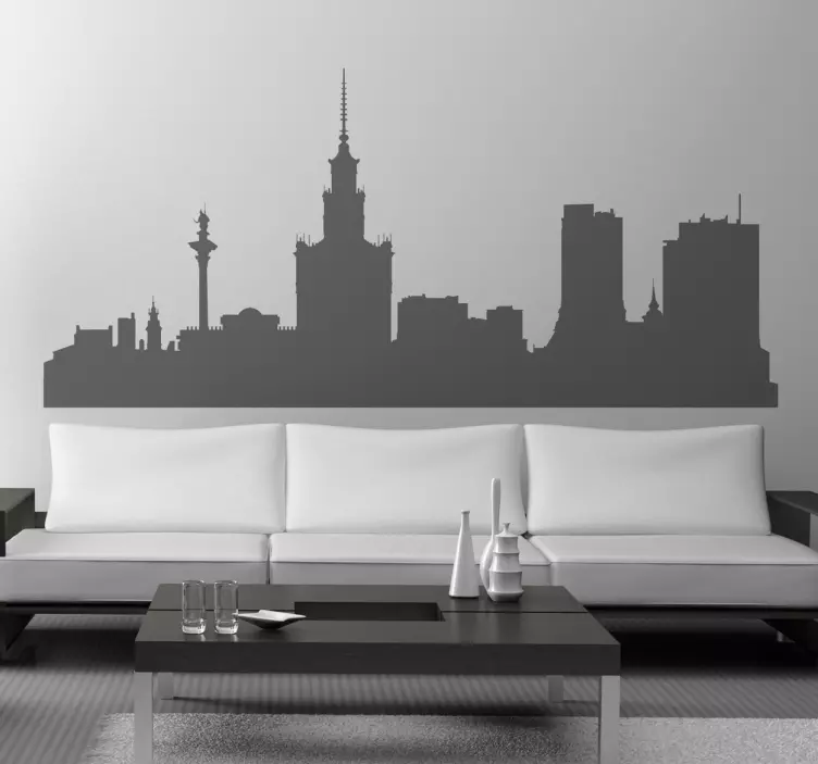 Vinil decorativo skyline Varsovia - TenStickers