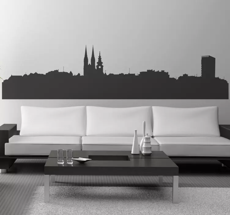 Vinil decorativo skyline Zagreb - TenStickers