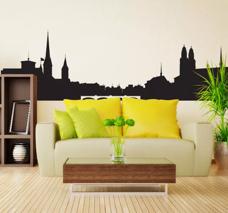 Vinil decorativo skyline Zurich, Suíça - TenStickers