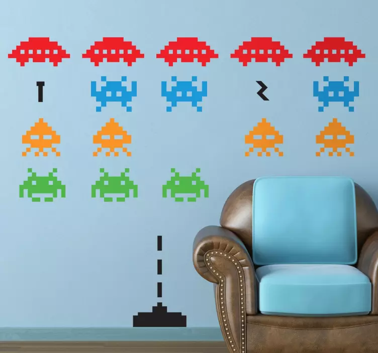 Vinil decorativo Space Invaders - TenStickers