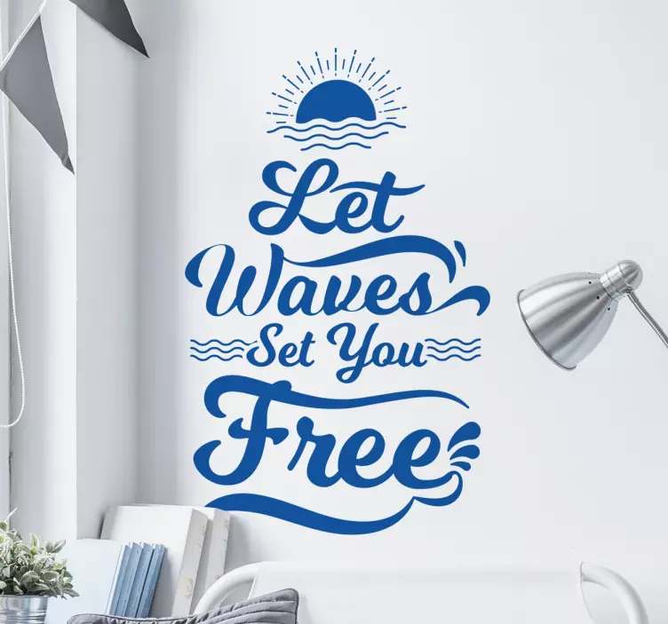 Vinil decorativo surf let the waves - TenStickers