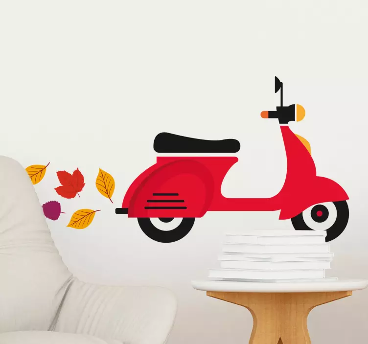 Vinil decorativo vespa folhas - TenStickers