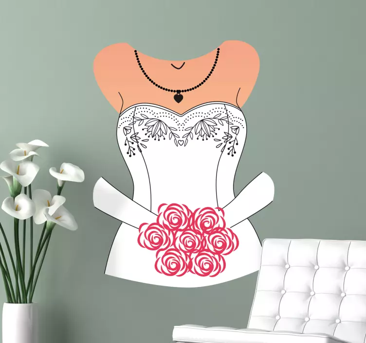 Vinil decorativo vestido de noiva - TenStickers