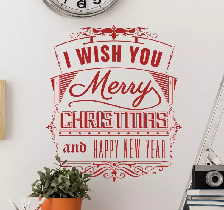 Vinil decorativo Wish you Merry Christmas - TenStickers