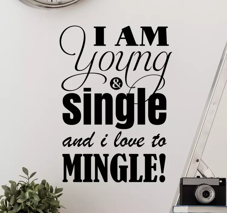 Vinil decorativo young and single - TenStickers