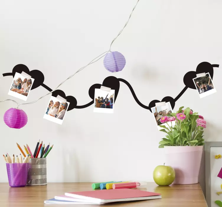 Autocolante do amor fita de corações com fotos - TenStickers