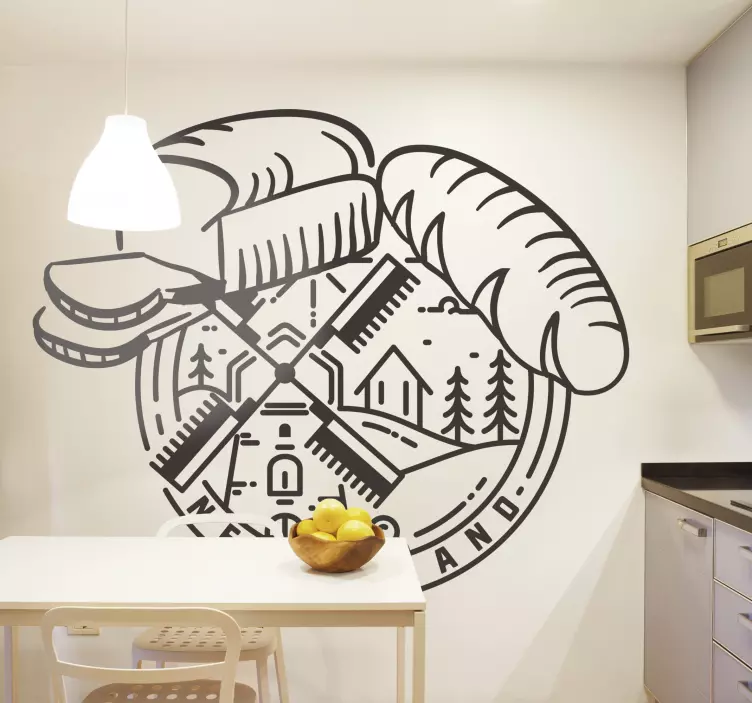 Autocolante para cozinhas pão e moinho - TenStickers