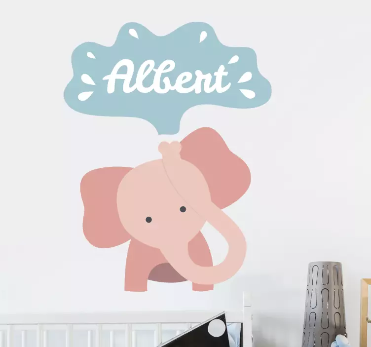 Vinil Infantil Elefante Personalizável - TenStickers