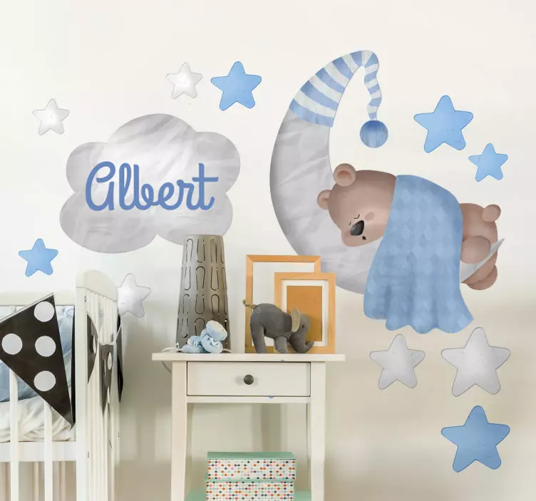 Vinil Infantil Urso e Céu Personalizável - TenStickers