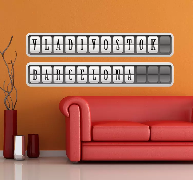 Vinil letreiro clássico de estação personalizável - TenStickers