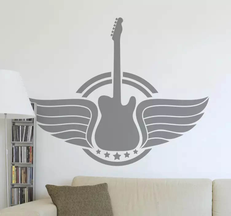Vinil logo guitarra alada - TenStickers