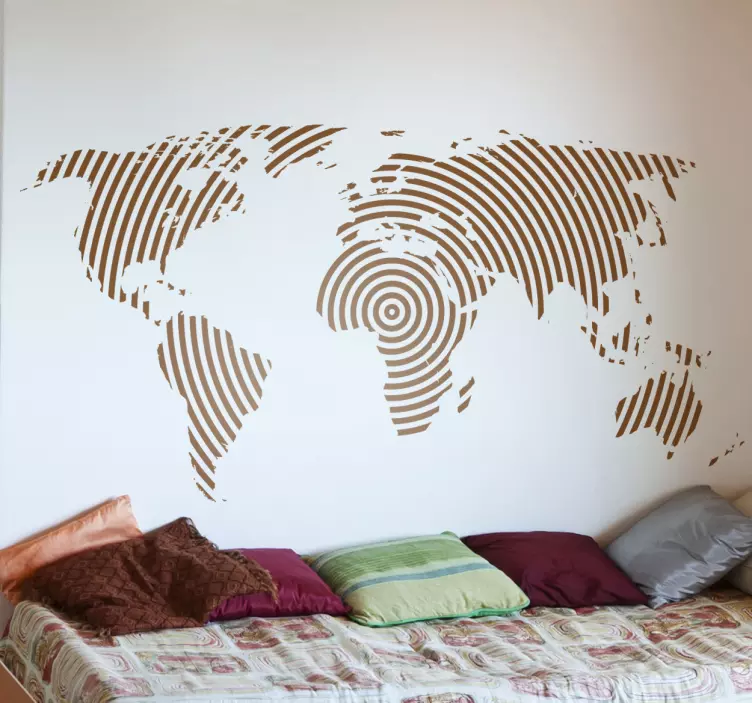 Vinil lugar Mapamundo textura concêntrica - TenStickers