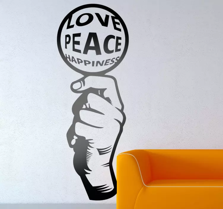 Vinil Lupa Love Peace Happiness - TenStickers