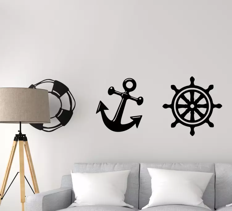 Autocolantes marítimos 3 símbolos marinhos - TenStickers