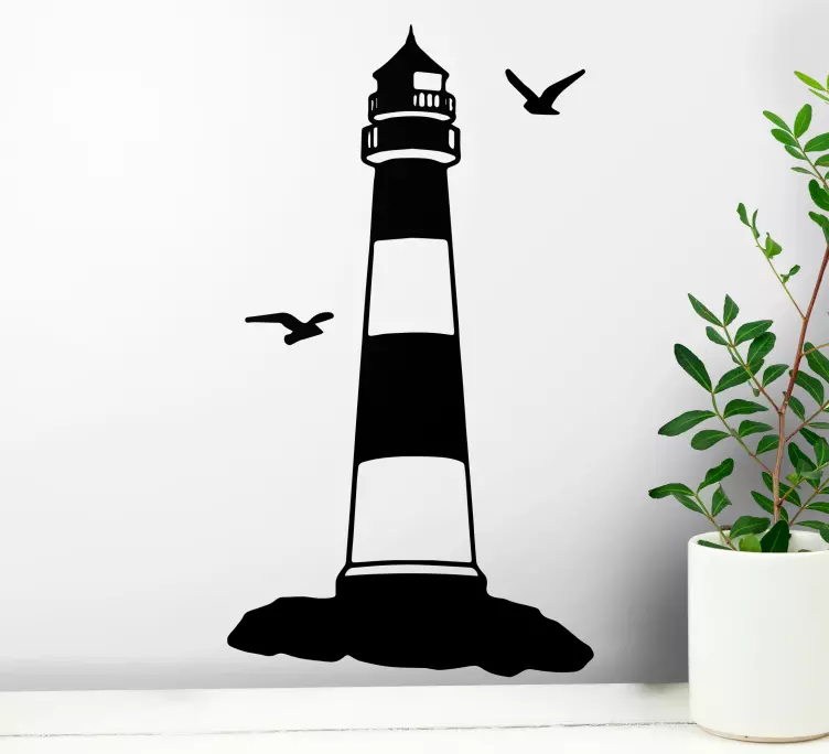 Autocolantes marítimos Farol monocromático - TenStickers