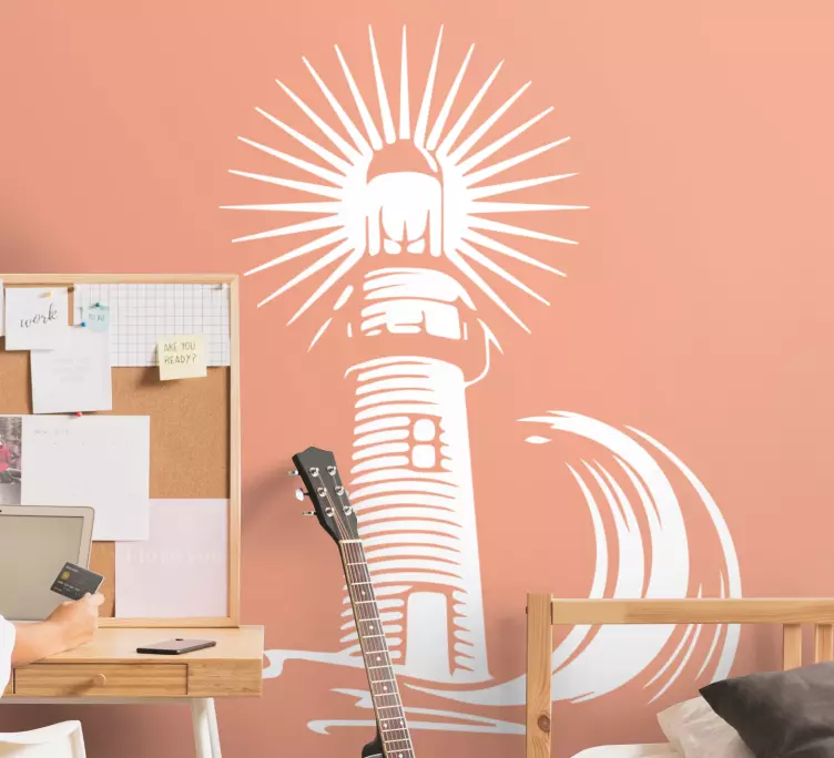 Autocolantes marítimos Luz brilhando de um farol - TenStickers