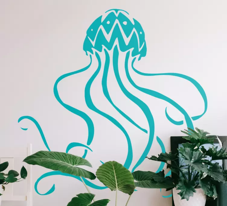 Autocolantes marítimos Medusa em azul - TenStickers
