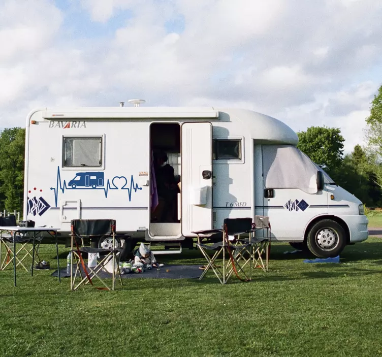 Autocolantes para carros Cardiograma motorhome - TenStickers