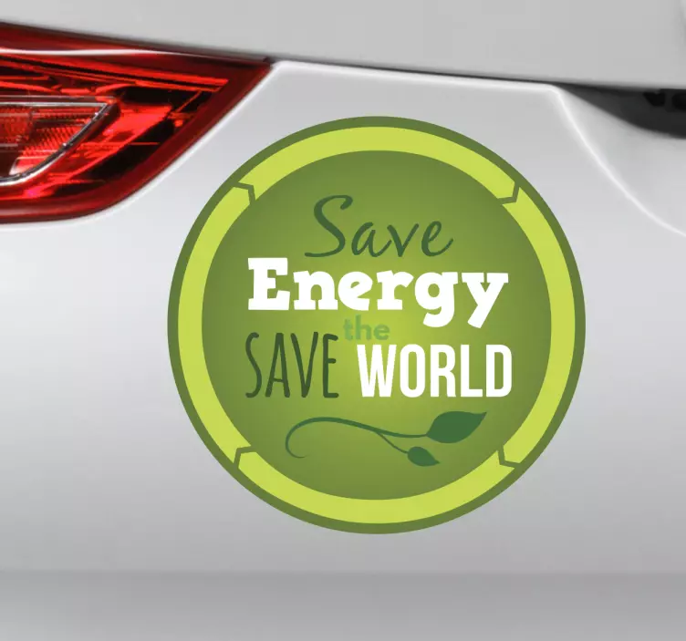 Vinil para carros Energia Verde Save The World - TenStickers