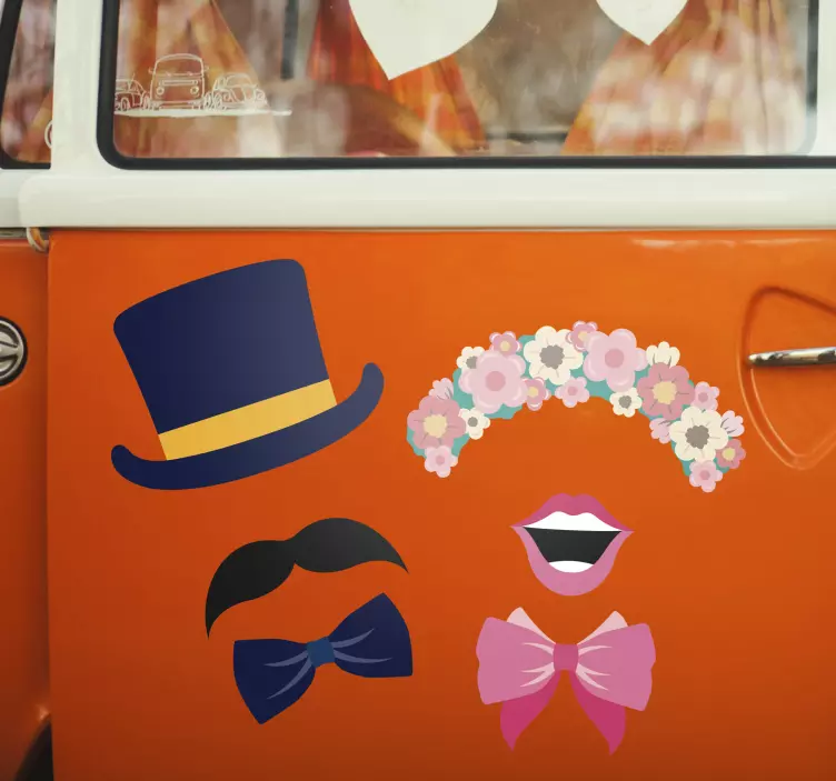 Vinil para Casamento Tiara e Chapéu Porta - TenStickers