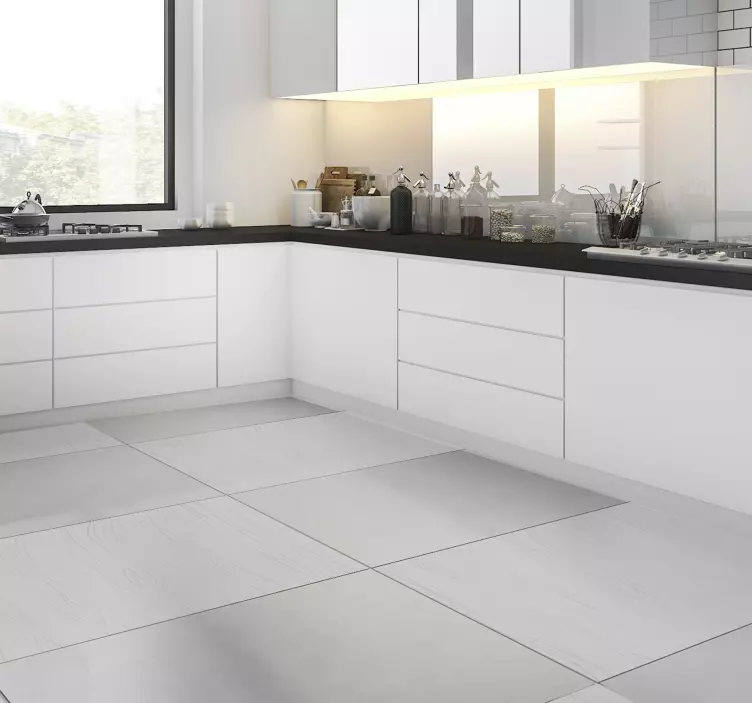 Autocolantes para chão Placas de madeira cinza - TenStickers