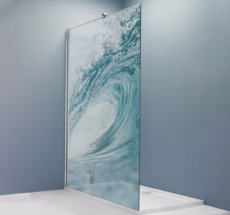 Autocolantes para chuveiro Foto dentro de uma onda no mar - TenStickers