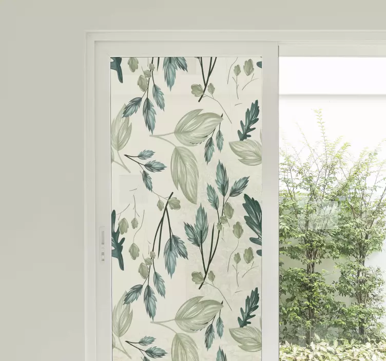 Autocolantes para chuveiro Mosaico de plantas verdes para vidro - TenStickers