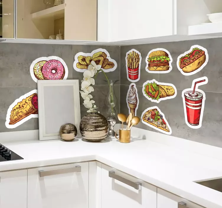 Vinil para cozinha Fastfood - TenStickers