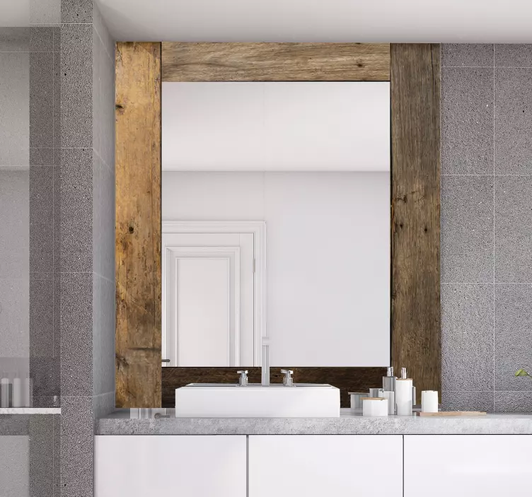 Vinil para espelhos Textura Madeira Vintage - TenStickers