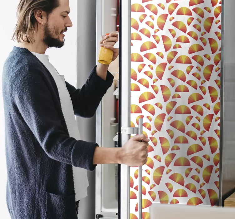 Autocolante para frigorífico frigorífico vintage pôr do sol - TenStickers