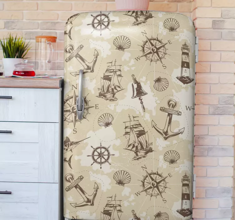 Autocolante para frigorífico Objetos do mar - TenStickers