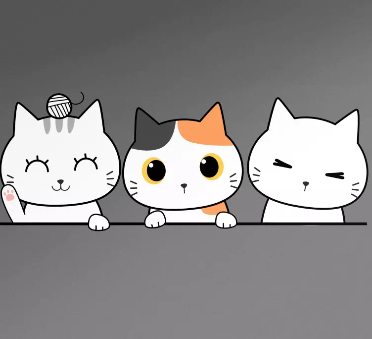 Autocolante para frigorífico Silhueta de gatos escondidos - TenStickers