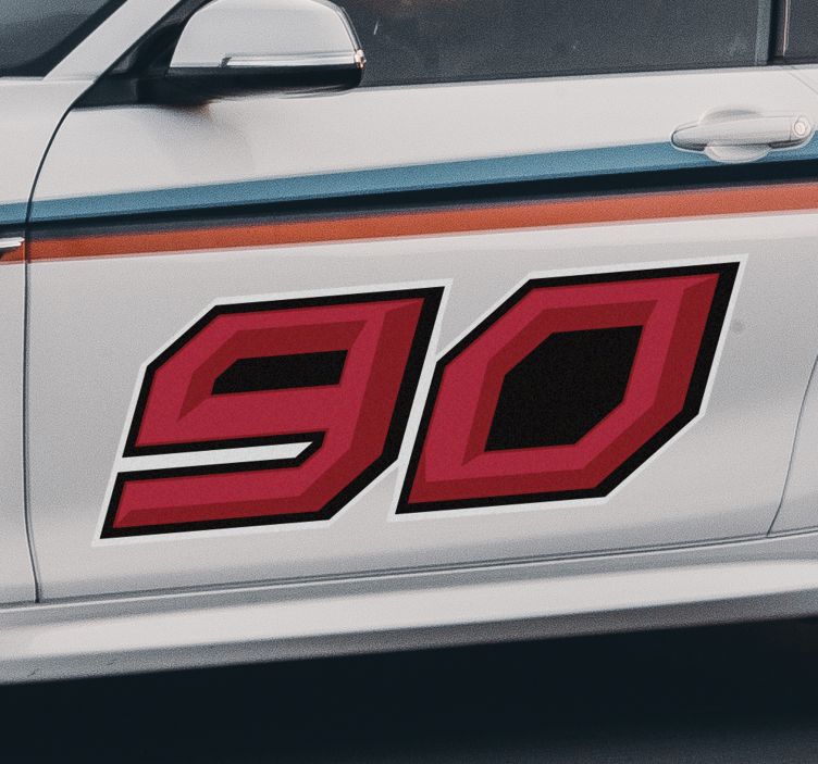 Autocolante para motas de corrida número retro - TenStickers