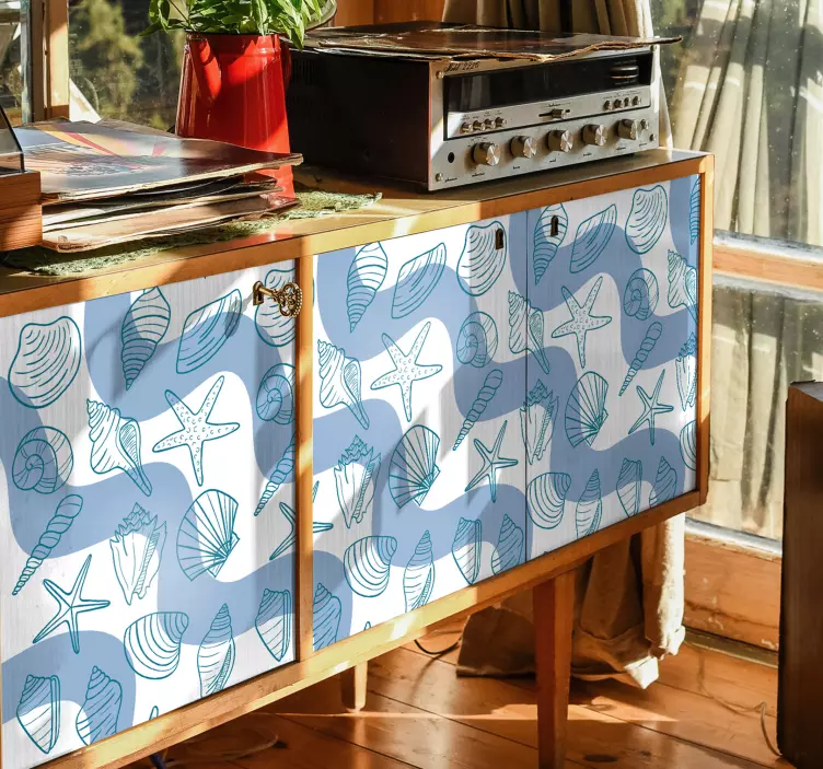 Autocolantes para móveis Conchas padrões móveis - TenStickers