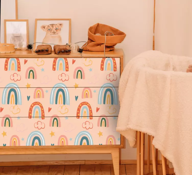 Autocolantes para móveis Cores pastel do tema arco-íris - TenStickers