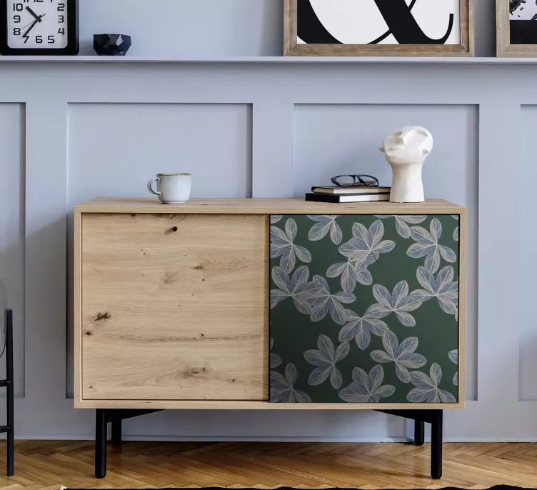 Autocolantes para móveis Desenho de folhas escuras - TenStickers