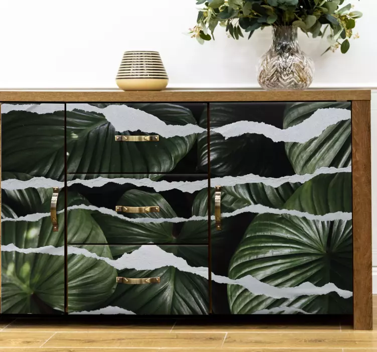 Autocolantes para móveis Folha de fundo com papel rasgado - TenStickers